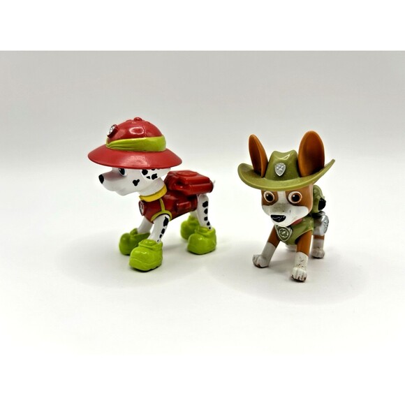 Paw Patrol Figures Tracker + Marshall Jungle Rescue Replacement Toy Figure Lot - Picture 4 of 11